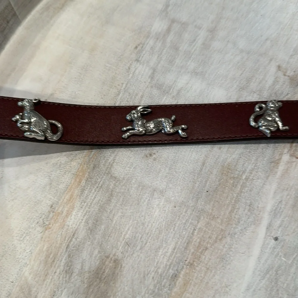 Brighton Kids Brown & Silver Animal Belt Size Small New With Tags